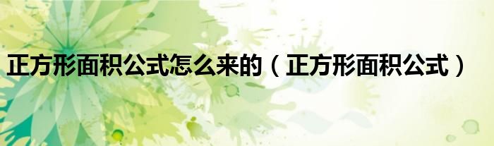 正方形面积公式怎么来的（正方形面积公式）