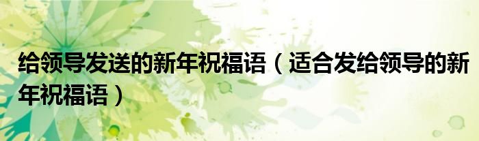 给领导发送的新年祝福语（适合发给领导的新年祝福语）