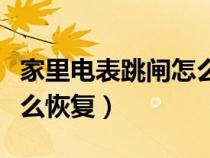家里电表跳闸怎么恢复图解（家里电表跳闸怎么恢复）