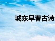 城东早春古诗朗读（城东早春古诗）