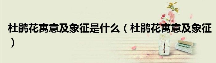 杜鹃花寓意及象征是什么（杜鹃花寓意及象征）