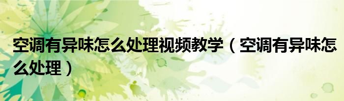 空调有异味怎么处理视频教学（空调有异味怎么处理）