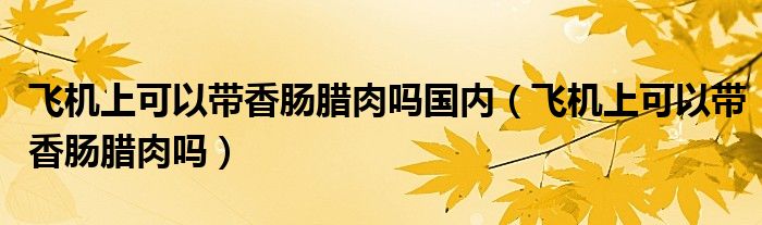 飞机上可以带香肠腊肉吗国内（飞机上可以带香肠腊肉吗）