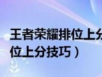 王者荣耀排位上分技巧超高胜率（王者荣耀排位上分技巧）
