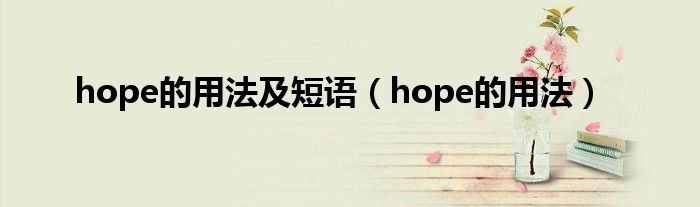 hope的用法及短语（hope的用法）