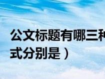 公文标题有哪三种类型（公文的标题有三种形式分别是）
