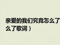 亲爱的我们究竟怎么了歌词是什么意思（亲爱的我们究竟怎么了歌词）