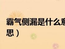 霸气侧漏是什么意思解释（霸气侧漏是什么意思）