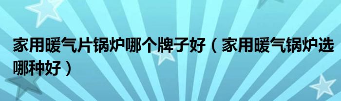 家用暖气片锅炉哪个牌子好（家用暖气锅炉选哪种好）