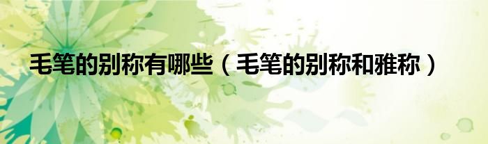 毛笔的别称有哪些（毛笔的别称和雅称）