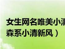 女生网名唯美小清新可爱（精选女生网名大全森系小清新风）