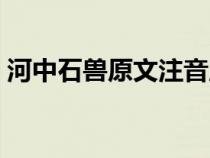 河中石兽原文注音版（河中石兽原文及翻译）