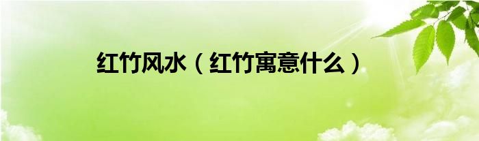红竹风水（红竹寓意什么）