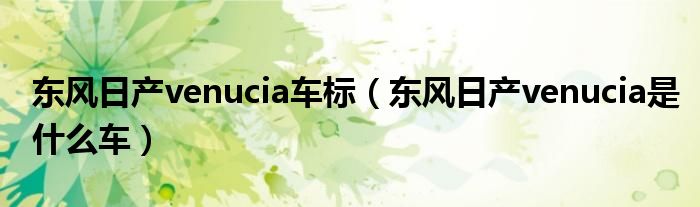 东风日产venucia车标（东风日产venucia是什么车）