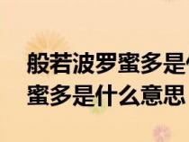 般若波罗蜜多是什么意思 南怀瑾（般若波罗蜜多是什么意思）