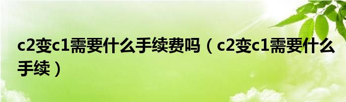 c2变c1需要什么手续费吗（c2变c1需要什么手续）