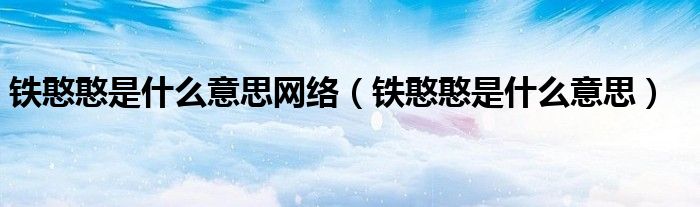 铁憨憨是什么意思网络（铁憨憨是什么意思）