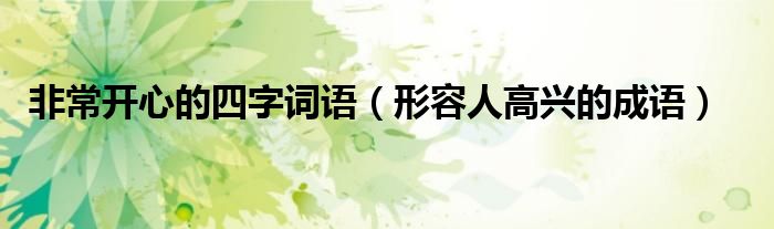 非常开心的四字词语（形容人高兴的成语）