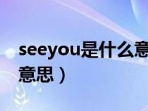 seeyou是什么意思?怎么读(seeyou是什么意思) seeyou是什么意思?怎么读(seeyou是什么意思)