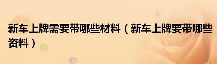 新车上牌需要带哪些材料（新车上牌要带哪些资料）