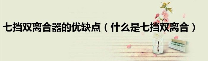 七挡双离合器的优缺点（什么是七挡双离合）