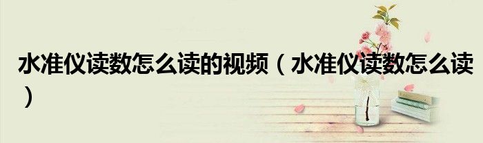 水准仪读数怎么读的视频（水准仪读数怎么读）
