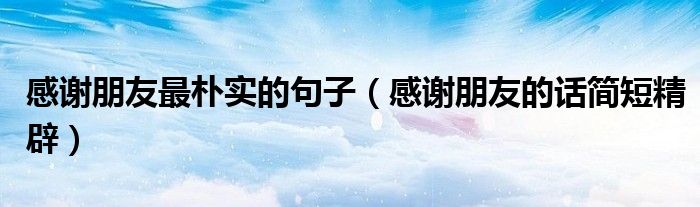 感谢朋友最朴实的句子（感谢朋友的话简短精辟）
