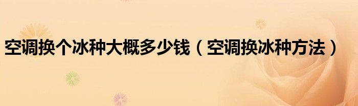 空调换个冰种大概多少钱（空调换冰种方法）