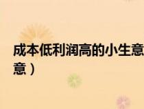 成本低利润高的小生意适合创业网店（成本低利润高的小生意）