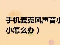 手机麦克风声音小什么原因（手机麦克风声音小怎么办）