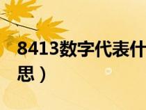 8413数字代表什么意思(13数字代表什么意思) 8413数字代表什么意思(13数字代表什么意思)