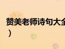 赞美老师诗句大全摘抄（赞美老师的诗句大全）