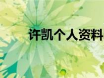 许凯个人资料图片（许凯个人资料）