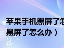 苹果手机黑屏了怎么办是什么原因（苹果手机黑屏了怎么办）