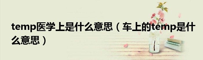 temp医学上是什么意思（车上的temp是什么意思）