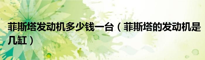 菲斯塔发动机多少钱一台（菲斯塔的发动机是几缸）