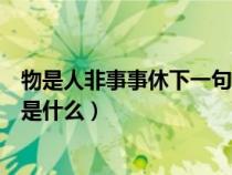 物是人非事事休下一句是什么意思（物是人非事事休的意思是什么）