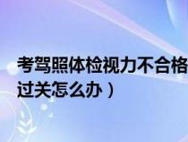 考驾照体检视力不合格还能重新体检吗（考驾照体检视力不过关怎么办）