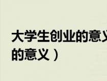 大学生创业的意义100字（大学生学习创业学的意义）