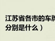 江苏省各市的车牌字母（江苏各市车牌号字母分别是什么）