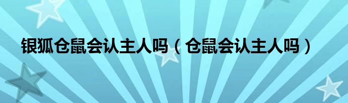 银狐仓鼠会认主人吗（仓鼠会认主人吗）