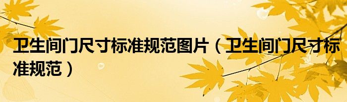 卫生间门尺寸标准规范图片（卫生间门尺寸标准规范）