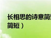 长相思的诗意简短20字以内（长相思的诗意简短）