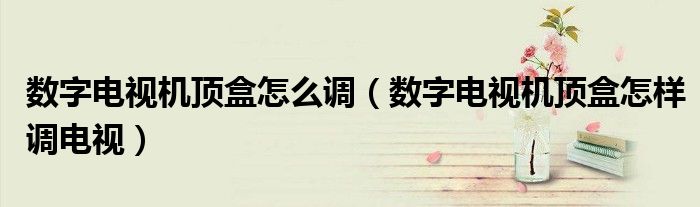 数字电视机顶盒怎么调（数字电视机顶盒怎样调电视）