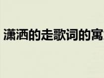 潇洒的走歌词的寓意和含义（潇洒的走歌词）