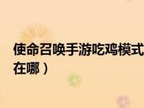 使命召唤手游吃鸡模式哪里有飞机（使命召唤手游吃鸡模式在哪）