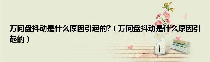 方向盘抖动是什么原因引起的?（方向盘抖动是什么原因引起的）