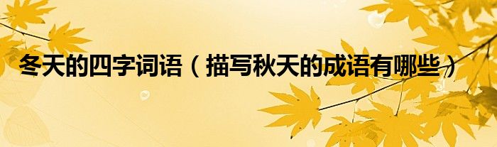 冬天的四字词语（描写秋天的成语有哪些）