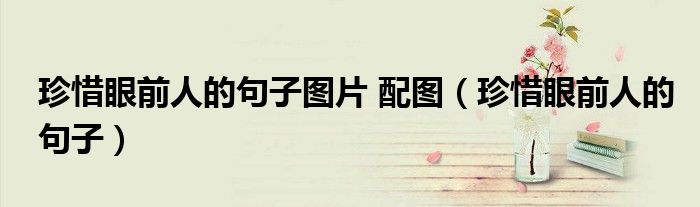珍惜眼前人的句子图片 配图（珍惜眼前人的句子）