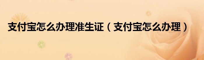 支付宝怎么办理准生证（支付宝怎么办理）